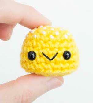 Yellow Kaarak Wool Crochet Stuffed Gumdrop Toy, for Gift Play