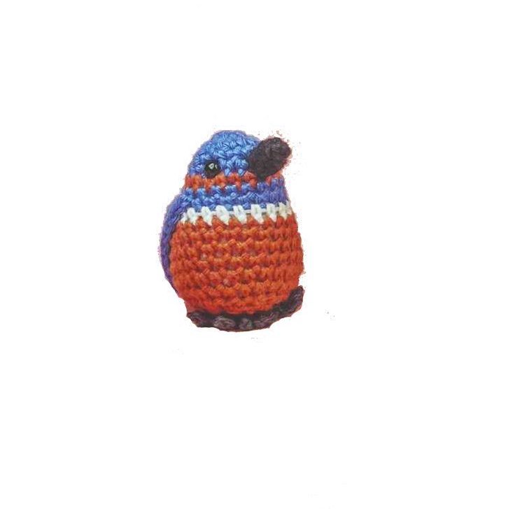 Multicolor Kaarak Wool Crochet Stuffed Kingfisher Toy, for Gift Play