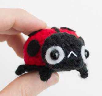 Crochet Stuffed Lady Bug Toy, for Gift Play