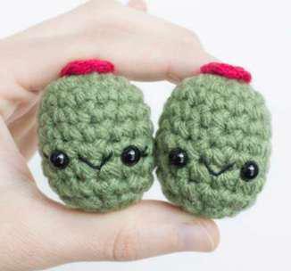 Green Kaarak Wool Crochet Stuffed Olive Toy, for Gift Play