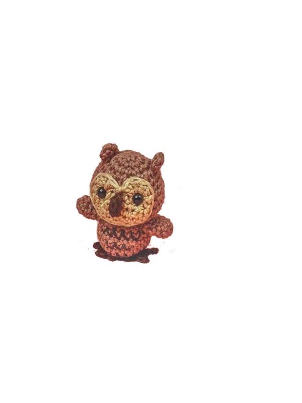Brown Kaarak Wool Crochet Stuffed Owl Toy, for Gift Play