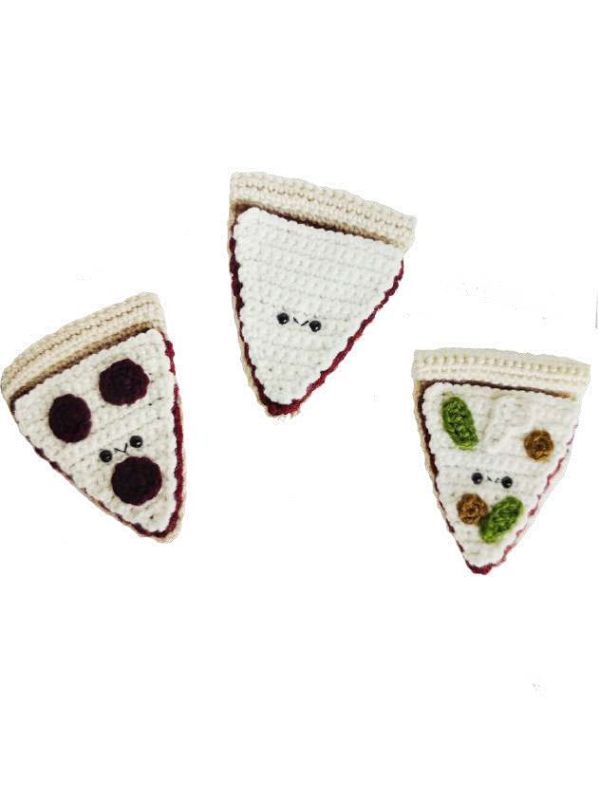 Crochet Stuffed Pizza Slices Toy, for Gift Play