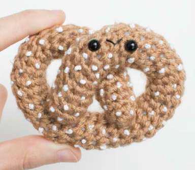 Kaarak Brown Wool Crochet Stuffed Pretzel Toy, for Gift Play