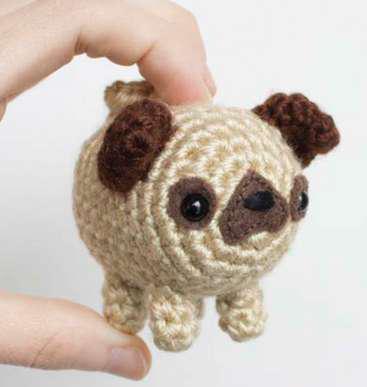 Crochet Stuffed Pug Toy