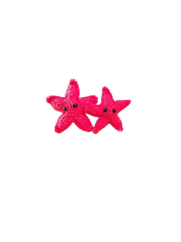 Pink Crochet Stuffed Star Fish Toy, for Gift Play