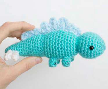 Kaarak Wool Crochet Stuffed Stegosaurus Toy, for Gift Play