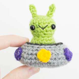 Multicolor Kaarak Wool Crochet Stuffed UFO Toy