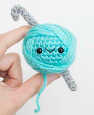 Blue Crochet Stuffed Yarn Ball Toy, for Gift Play