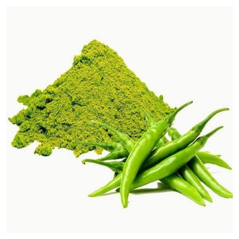 Natural Dehydrated Green Chilli Powder, for Cooking, Certification : FSSAI Certified