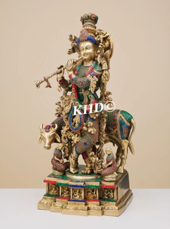 Lord Krishna Idol In Stone Finish