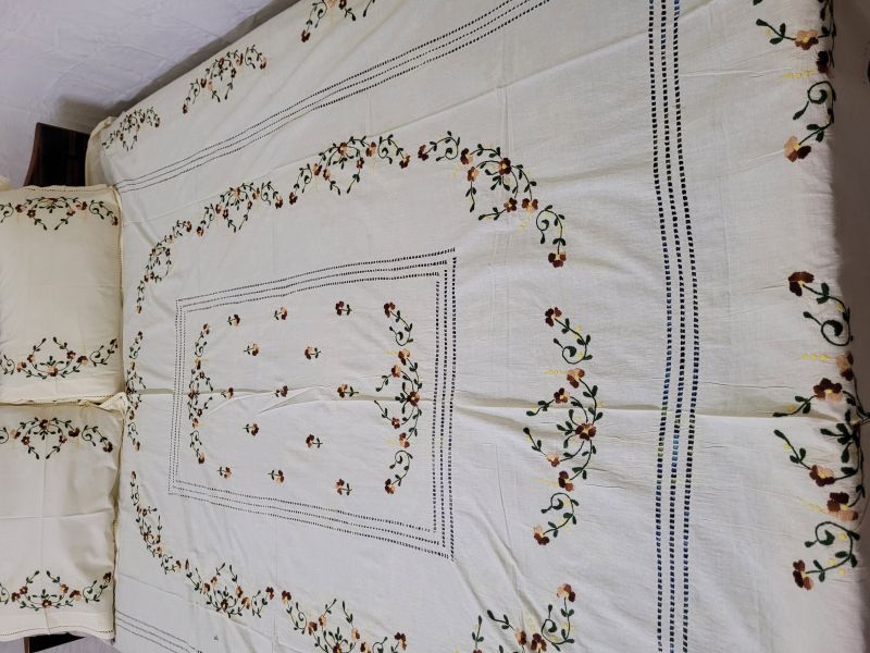 embroidered bed cover