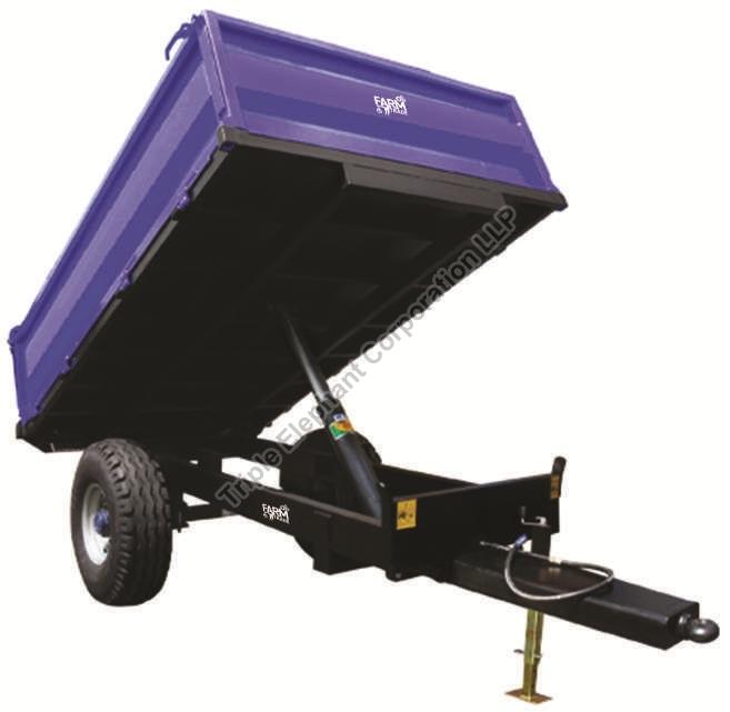 Blue Rectangular Mild Steel Tipping Trailer, for Moving Goods, Automation Grade : Hydraulic