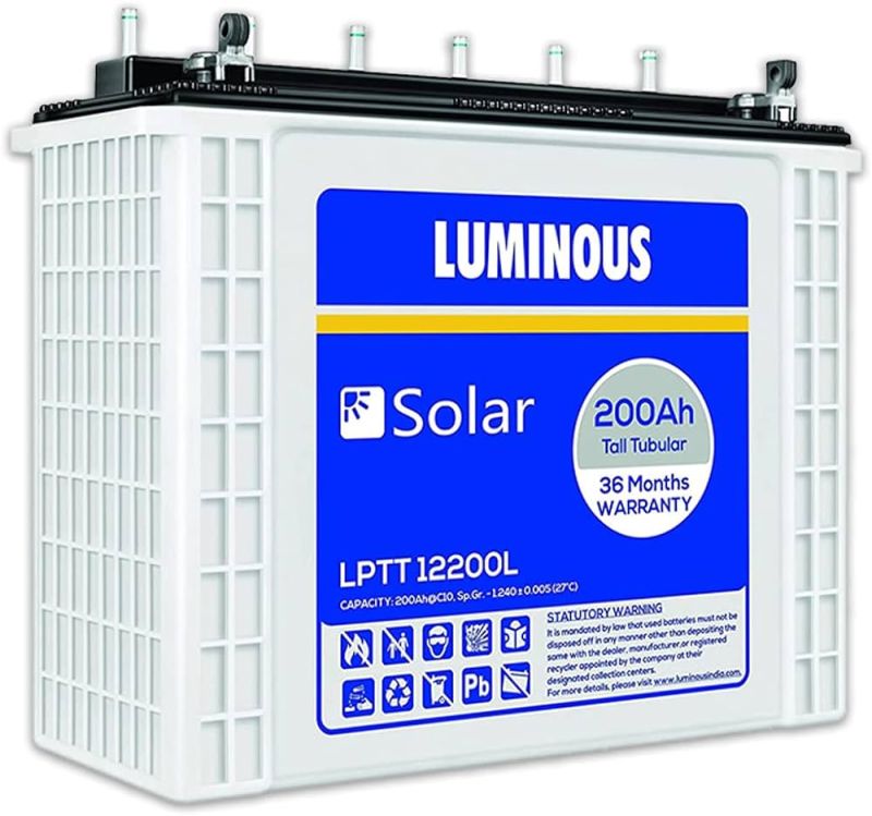 White 200AH Luminous Battery, for Industrial Use, Home Use, Certification : ISI Certified