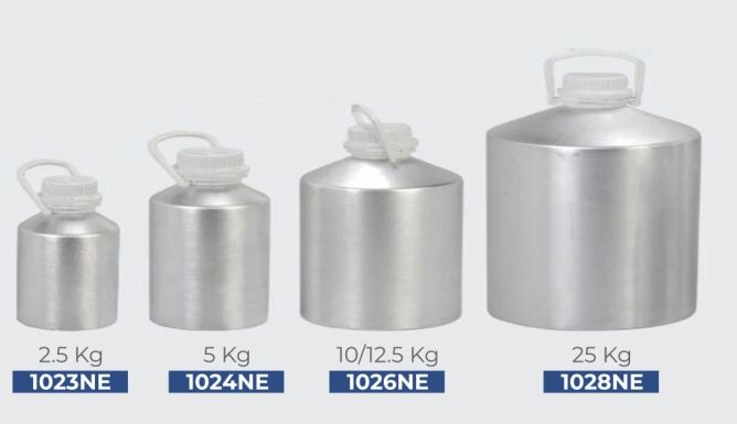 Silver Aluminium Bottle With Plastic Cap, For Industrial Use, Size : 50ml - 25kg