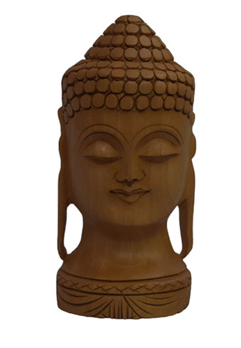 Novokart Brown Polished Plain wooden buddha statue, for Home, Office, Shop, Style : Antique