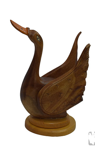 NOVOKART Wooden Duck Statue, for Interior Decor, Office, Home, Gifting