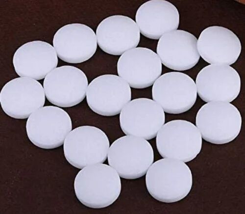 White Solid Round Camphor Tablet, For Chemicals, Medicine, Worship, Packaging Type : Plastic Packet
