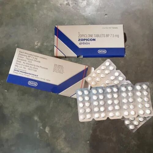 Zopicon 7.5mg Zopiclone Tablet, Packaging Type : Box
