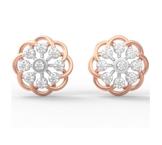 Gold 3.642 Grams Diamond Earrings, Occasion : Party Wear, Wedding Wear