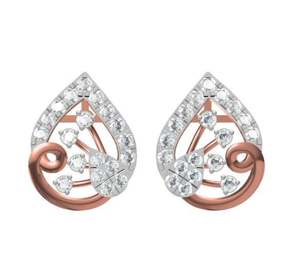Gold 3.899 Grams Diamond Earrings, Occasion : Party Wear