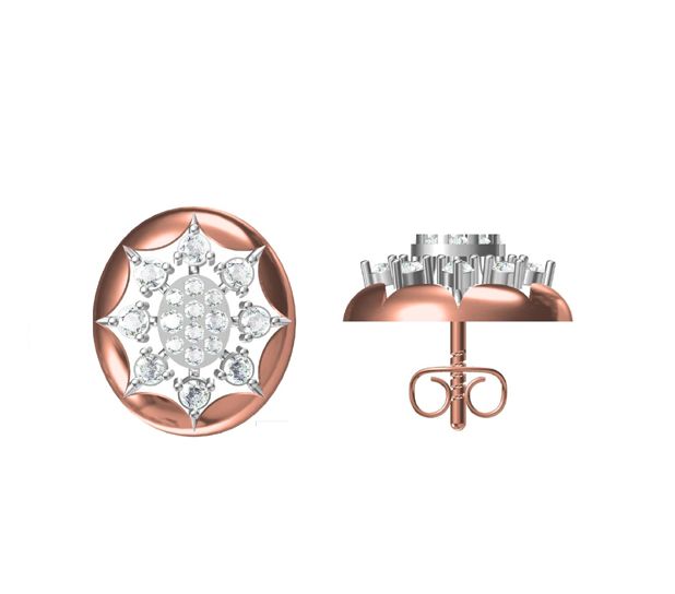 Gold 4.810 Grams Diamond Earrings, Gender : Female
