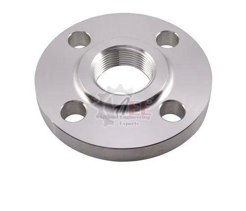 Round Alloy Steel Threaded Flanges, Color : Silver