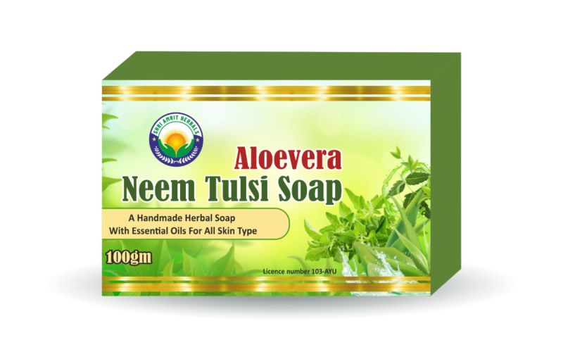 Solid Aloevera Neem Tulsi Soap Feature Antiseptic Skin Friendly Packaging Type Paper