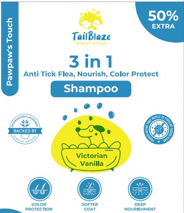 3 in 1 Nourish Dog Shampoo, Packaging Type : Plastic Pouch