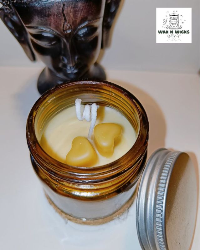 Cocoa Butter 80gm Bees Wax Jar Candles, Packaging Type : Eco-Friendly Packaging