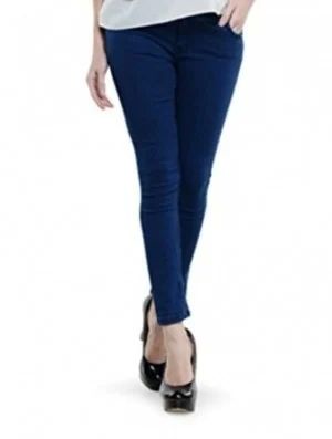 Plain Denim Ladies Ankle Length Jeans, Size : All Sizes