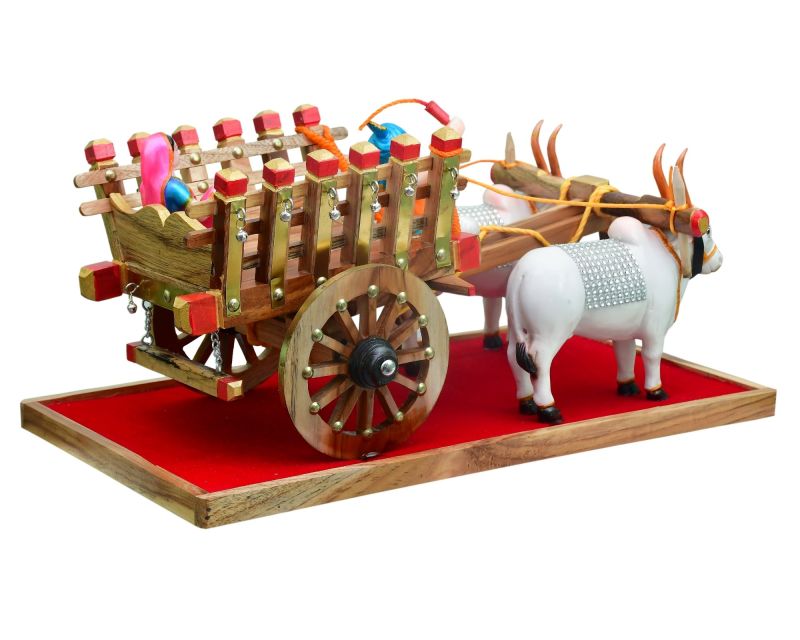 Multicolor Wooden Bullock Cart Toy, for Interior Decor, Feature : Fine Finish, Attractive Look