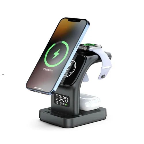 Black 5 In 1 Magnet Wireless Charger