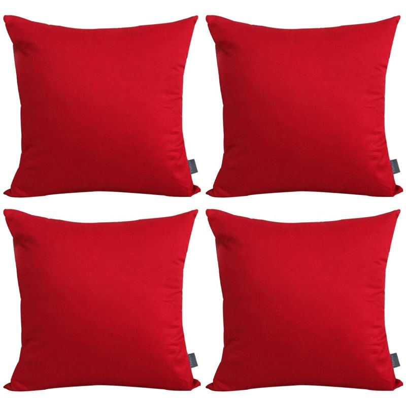 Square Plain Red Pillow