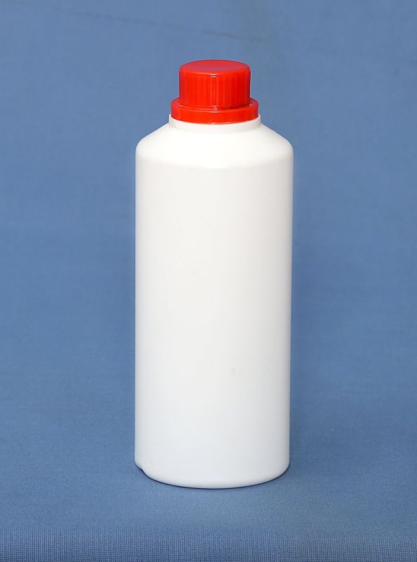 White Round Plain Plastic 500 ml Chemical Bottle