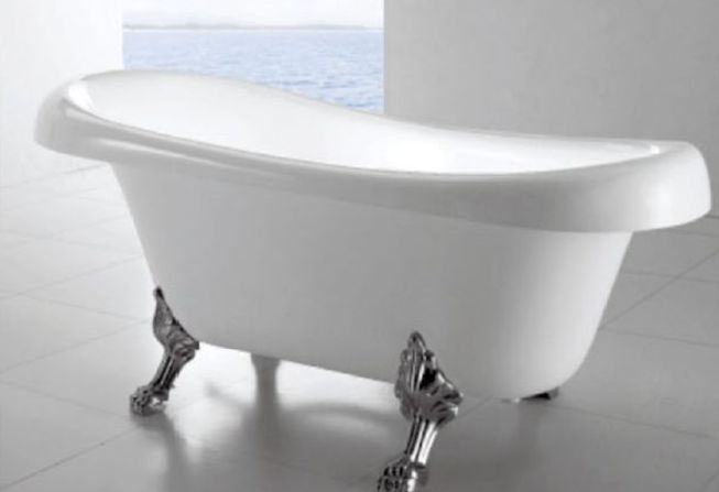 White Aurous Victorian Acrylic Free Standing Bathtub