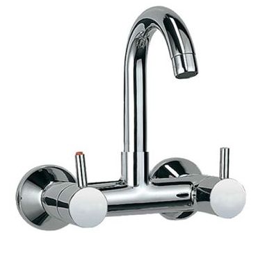 Flora Collection Brass Wall Mounted Sink Mixer With Swinging Spout