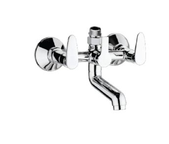 Leaf Collection Brass Telephonic Wall Mixer with Leg and Flange