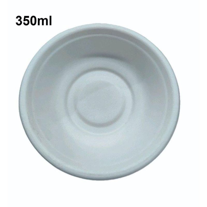350ml Sugarcane Bagasse Bowl, for Birthday Parties, Weddings, Camping, Bbq, Picnic, Home Use, Corporate Catering Events
