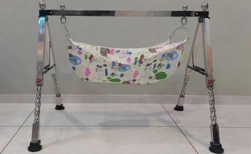 Stainless Steel Folding Baby Cradle, Size : 3x2 Feet
