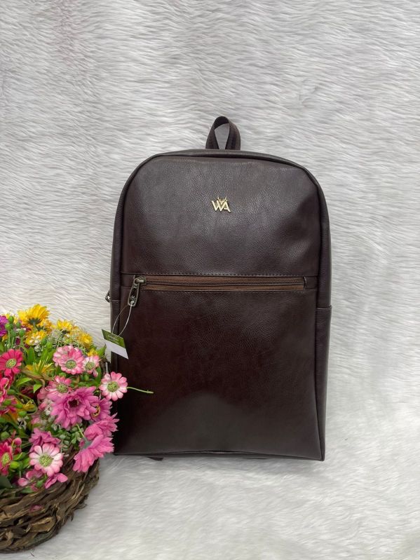 Black Leather backpack, for College, Office, School