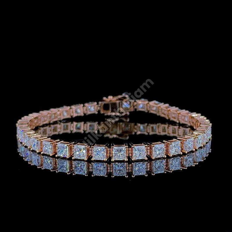 Princess Cut Diamond Tennis Bracelet, Feature : Attractive Designs, Rust Proof, Scratch Resistant, Shiny Look