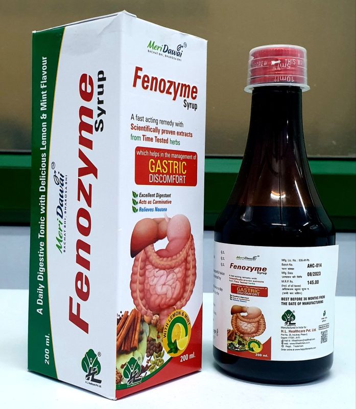 FENOZYME Ayurvedic Digestive Enzyme Syrup, Packaging Size : 200ml