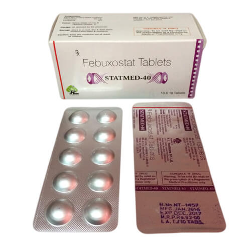 STATMED-40 Febuxostat Tablets, Composition : Febuxostate 40mg