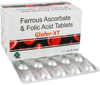 Ferrous Ascorbate Folic Acid Tablets, For Clinical, Hospital, Packaging Size : 10*10