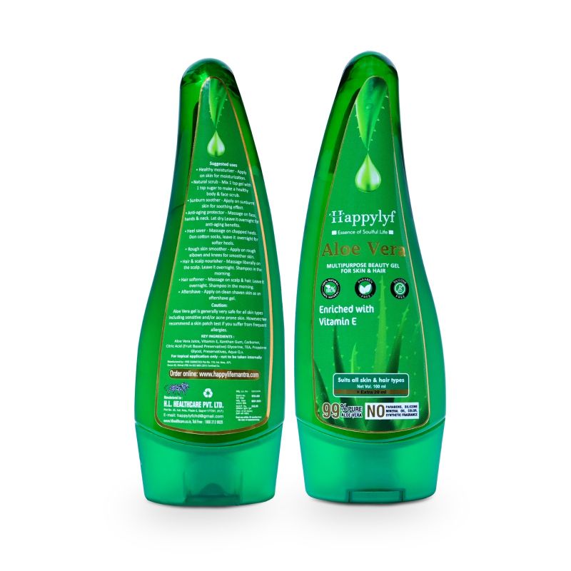Light Green HappyLyf Aloe Vera Gel, for Parlor, Home, Feature : Reduces Hair Fall, Nice Aroma