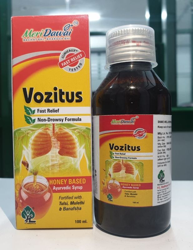 VOZITUS Herbal Cough Syrup, Plastic Type : Plastic Bottles