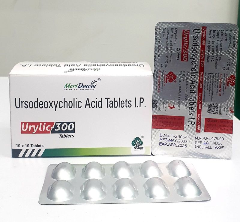 URYLIC-300 Ursodeoxycholic Acid 300mg Tablets, for Clinic, Hospital, Grade : Medicine Grade
