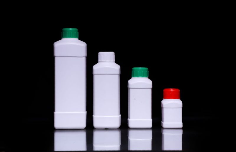 HDPE Square Shape Pesticide Bottle, Cap Type : Screw Cap