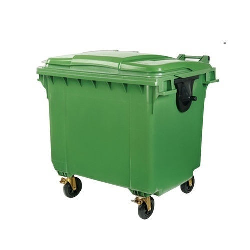 Green Wheeled 660 L PVC Dustbin, for Commercial, Shape : Rectangular