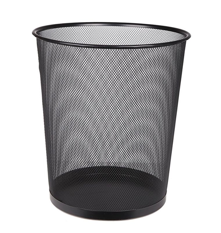 Black Metal Mesh Dustbin, for Residential Waste Storage, Shape : Round